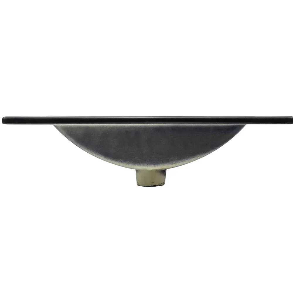 Vasque À Encastrer|Luxebath Lavabo en ceramique noir mat vasque encastrer pour salle de bain 615x470x175 mm