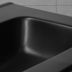 Vasque À Encastrer|Luxebath Lavabo en ceramique noir mat vasque encastrer pour salle de bain 615x470x175 mm