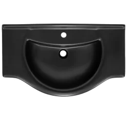 Vasque À Encastrer|Luxebath Lavabo en ceramique noir mat vasque encastre pour salle de bain 870x505x225 mm
