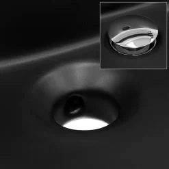 Vasque À Encastrer|Luxebath Lavabo en ceramique noir mat vasque encastre pour salle de bain 870x505x225 mm