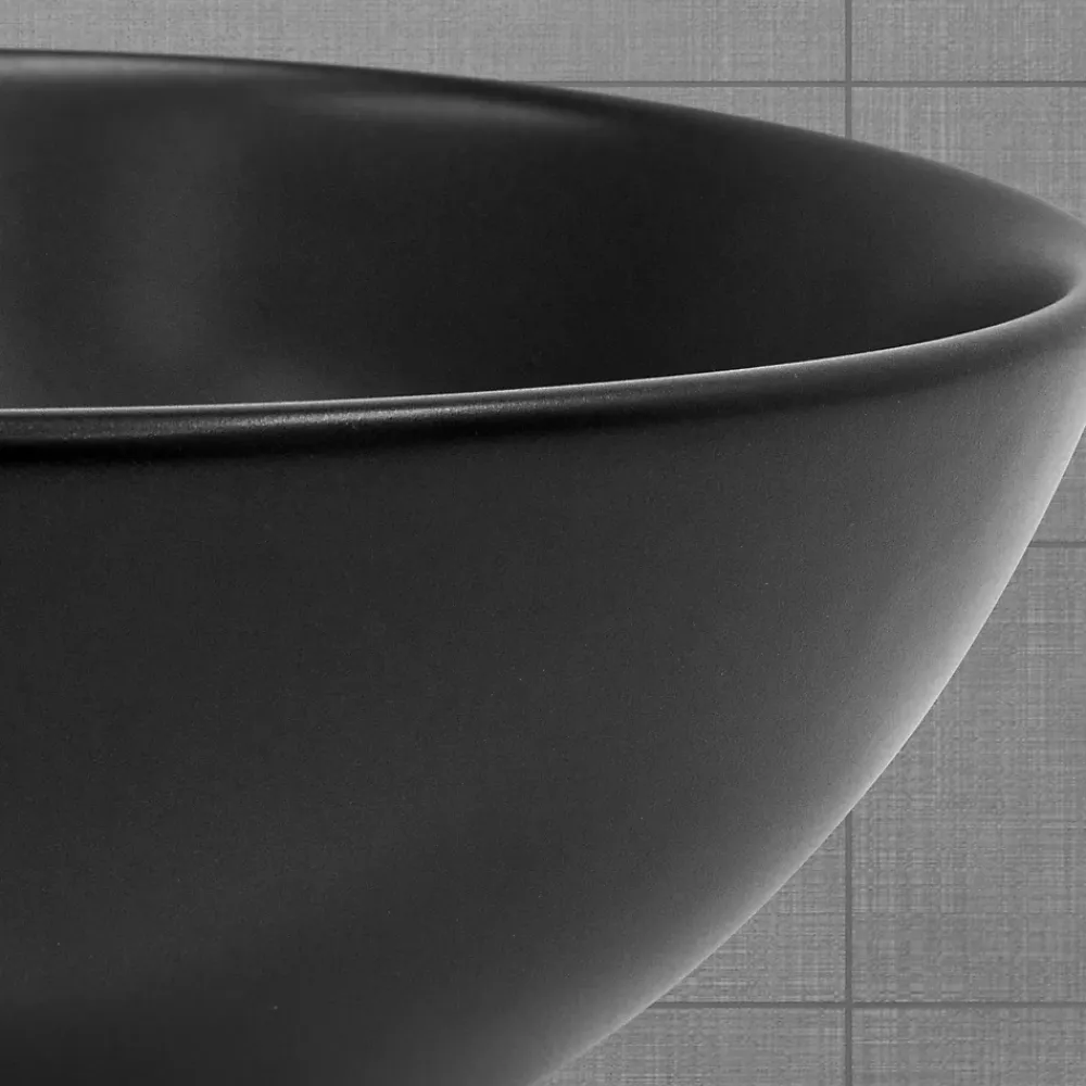 Vasque À Poser|Luxebath Lavabo en ceramique noir mat vasque a poser ronde pour salle de bain 280x150 mm