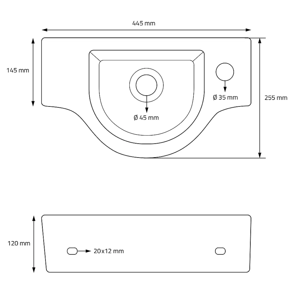 Vasque À Poser|Ml-Design Lavabo en ceramique ovale blanc Evier avec trou pour robinet a droite 445x225 mm