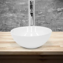 Vasque À Poser|Ml-Design Lavabo en ceramique pour salle de bain lavabo a poser forme ronde 28x11,6 cm
