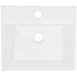 Lavabo|ECD Germany Lavabo en céramique blanc avec garniture de vidage vasque à poser 415 x 360 mm