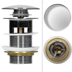 Ml-Design Lavabo en céramique blanc avec garniture de vidage et trop-plein