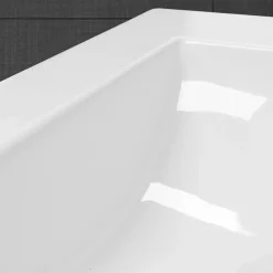 ECD Germany Lavabo en céramique blanc avec garniture de vidage et trop-plein 710x465x175 mm