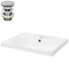 Vasque À Encastrer|Ml-Design Lavabo en céramique blanc avec garniture de vidage et trop-plein 510x415x155 mm