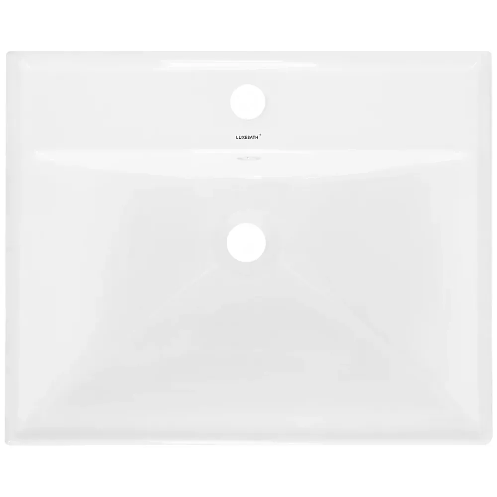 Vasque À Encastrer|Ml-Design Lavabo en céramique blanc avec garniture de vidage et trop-plein 510x415x155 mm