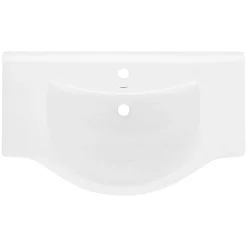 Vasque À Encastrer|Luxebath Lavabo en céramique blanc avec garniture de vidage et trop-plein