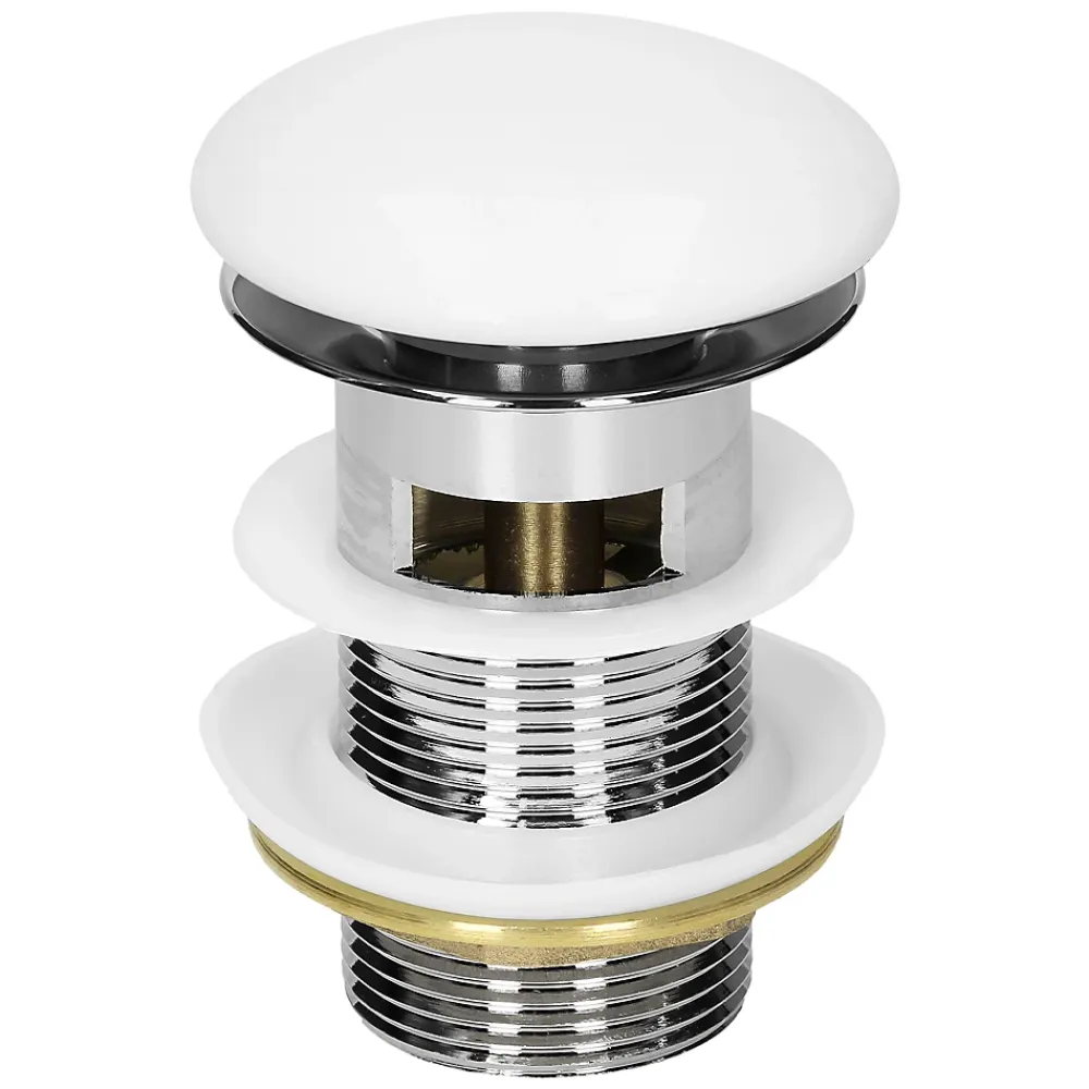 Vasque À Encastrer|Luxebath Lavabo en céramique blanc avec garniture de vidage et trop-plein