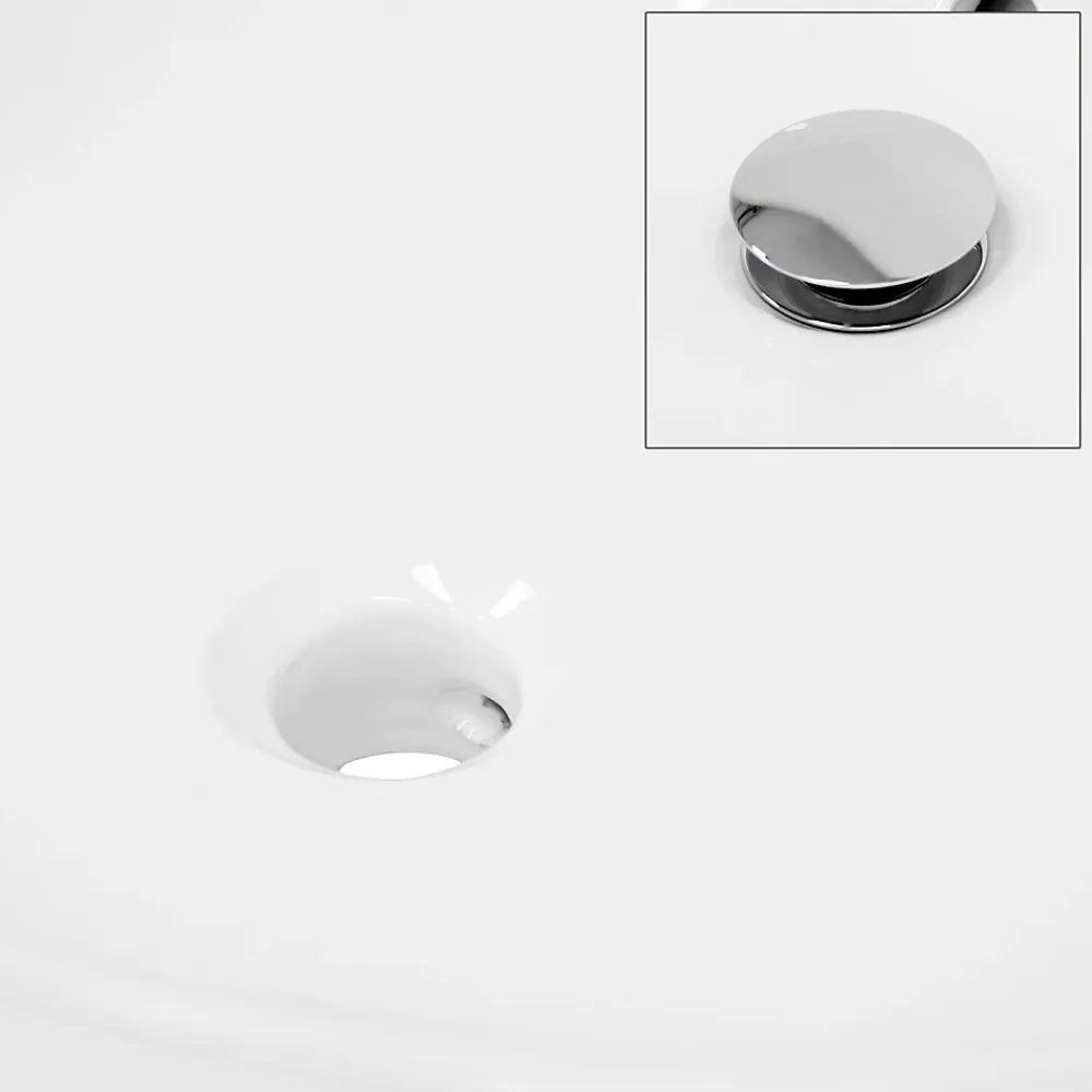 Vasque À Poser|ECD Germany Lavabo en céramique blanc avec garniture de vidage lave-mains moderne 605x165 mm