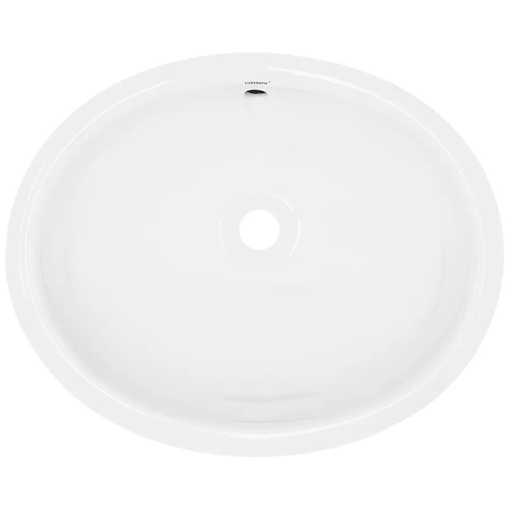 Vasque À Encastrer|Ml-Design Lavabo en céramique blanc avec garniture de vidage et trop-plein