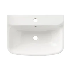 GoodHome Lavabo en céramique, blanc, l.55 cm Teesta