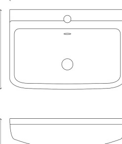 GoodHome Lavabo en céramique, blanc, l.55 cm Teesta