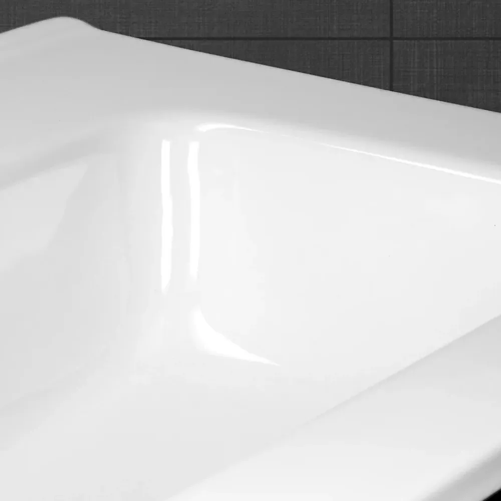 Ml-Design Lavabo en céramique blanc avec garniture de vidage et trop-plein