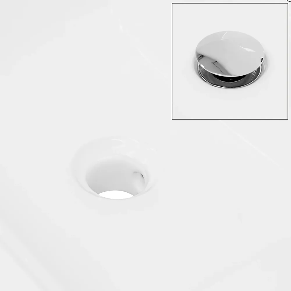 Vasque À Encastrer|ECD Germany Lavabo en céramique blanc avec garniture de vidage lave-mains moderne 605x465 mm