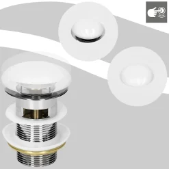 Vasque À Encastrer|Luxebath Lavabo en céramique blanc avec garniture de vidage et trop-plein 570x195x485 mm