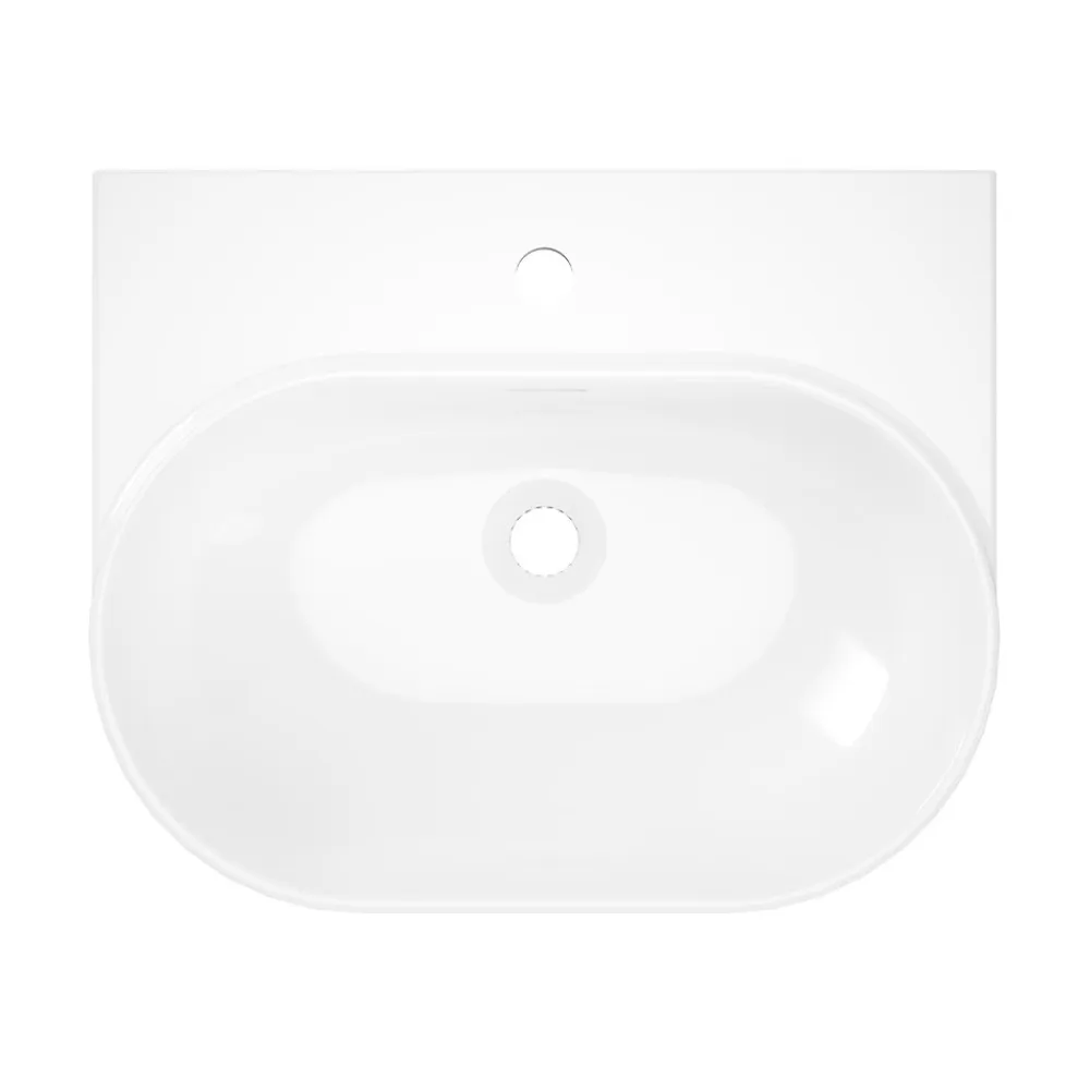 Lavabo|GoodHome Lavabo en céramique, blanc, l.55 cm Cavally