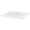 ECD Germany Lavabo en céramique blanc avec garniture de vidage et trop-plein 610x465x175 mm