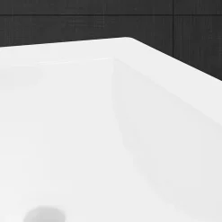 ECD Germany Lavabo en céramique blanc avec garniture de vidage et trop-plein 610x465x175 mm