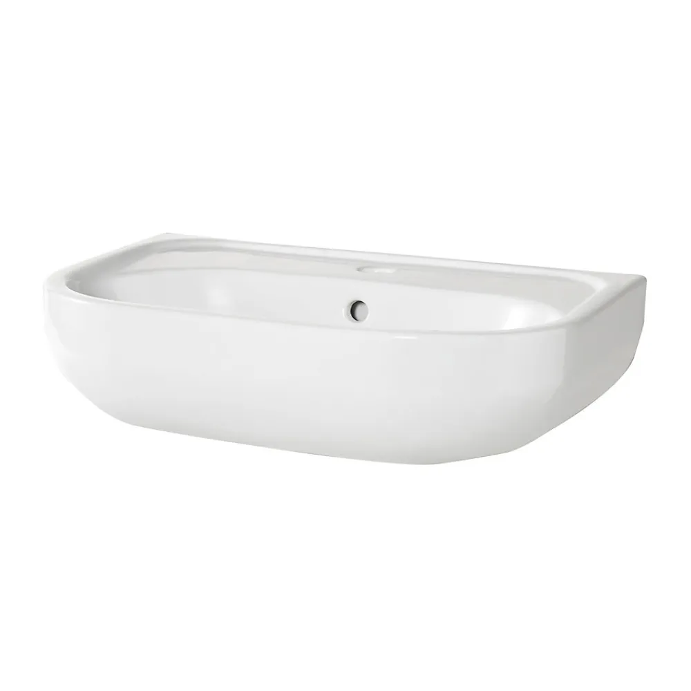 GoodHome Lavabo en céramique blanche l.57 cm Cavally