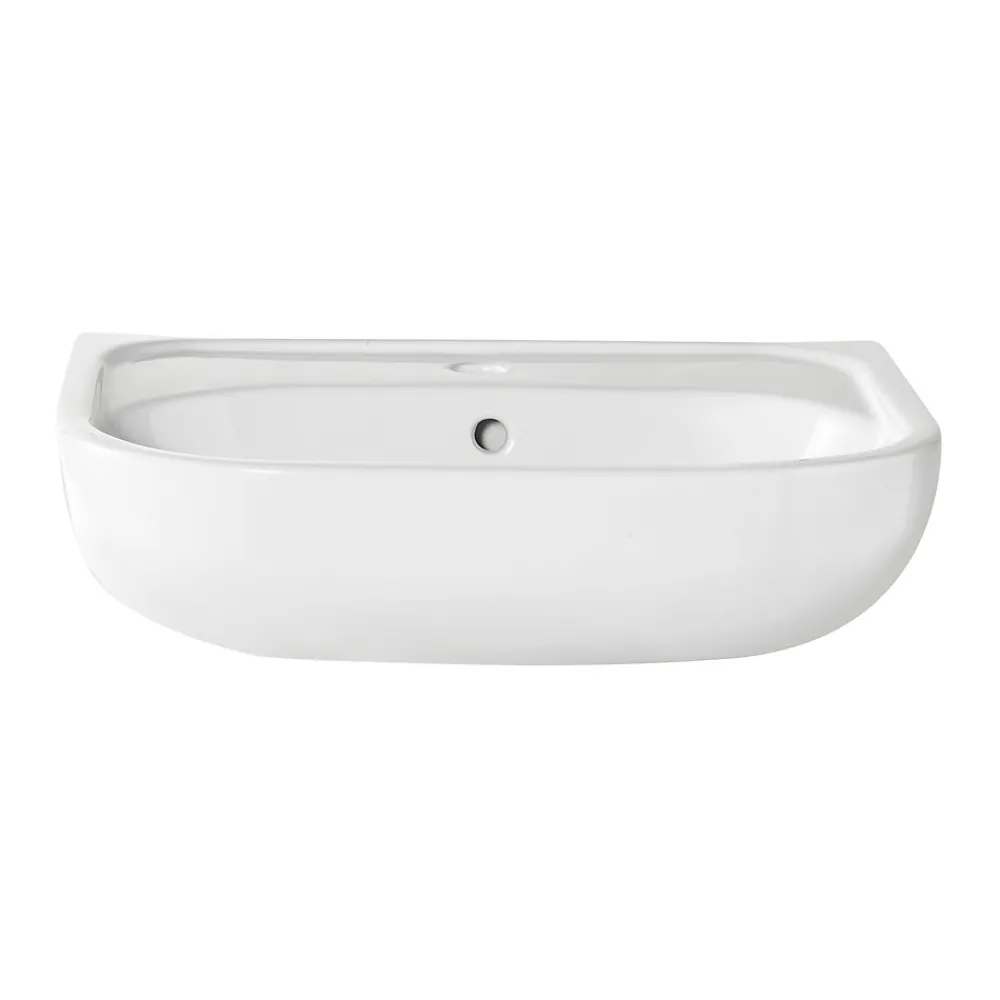GoodHome Lavabo en céramique blanche l.57 cm Cavally