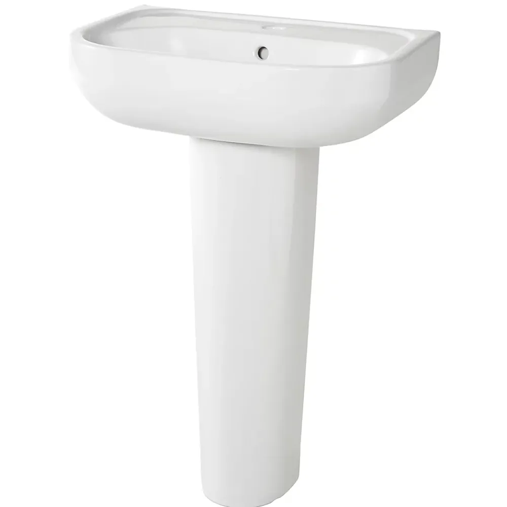 GoodHome Lavabo en céramique blanche l.57 cm Cavally