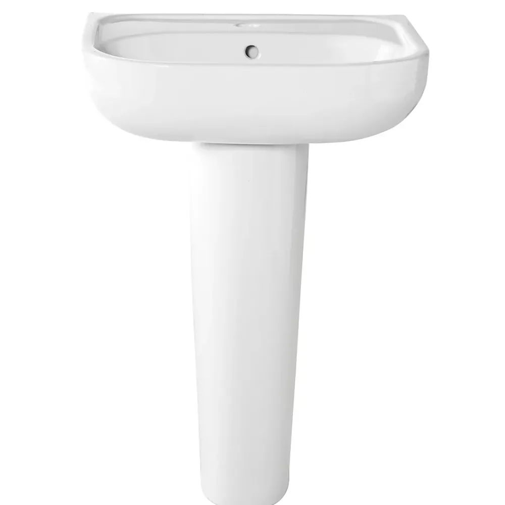 GoodHome Lavabo en céramique blanche l.57 cm Cavally
