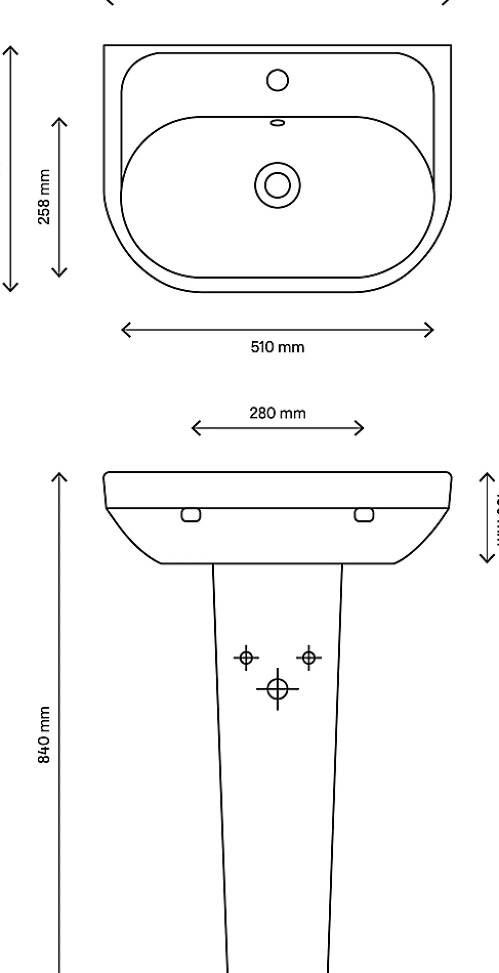 GoodHome Lavabo en céramique blanche l.57 cm Cavally