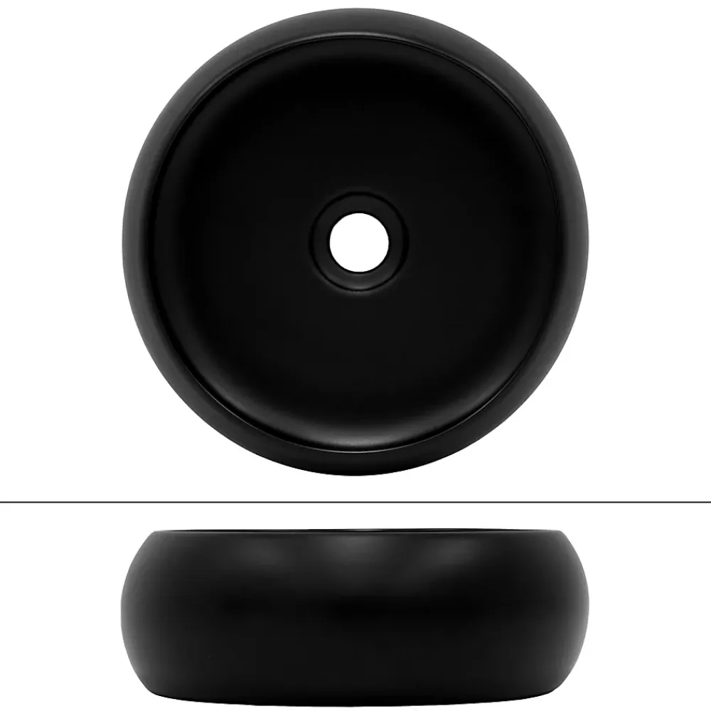 Ml-Design Lavabo en céramique noir avec garniture de vidage lave-mains moderne 350x120 mm