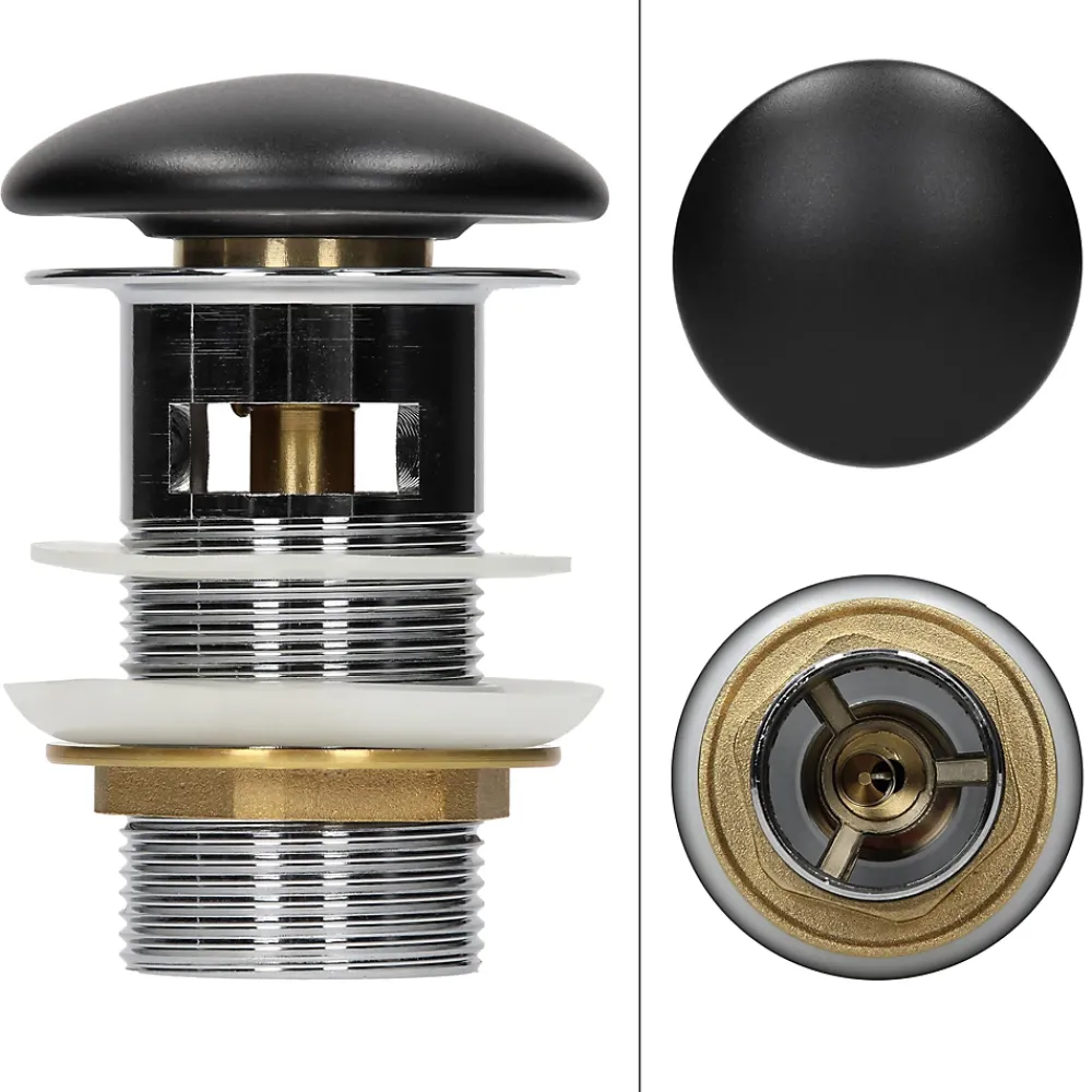 Lavabo|Ml-Design Lavabo en céramique noir lave-mains avec garniture de vidage 590x380x190 mm