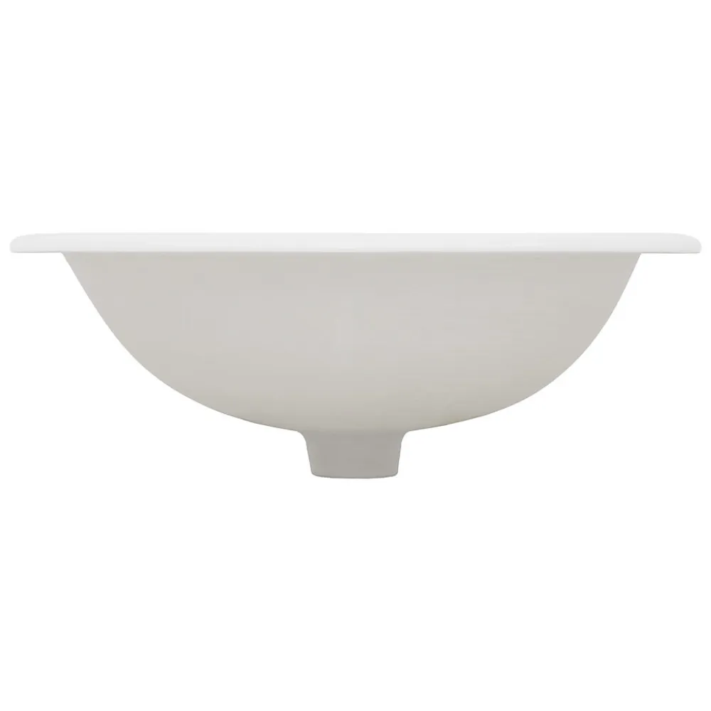 Luxebath Lavabo encastré céramique blanc brillant ovale avec bonde vidange 57x48,5x19,5cm