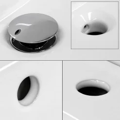 Ml-Design Lavabo encastré en céramique blanc avec garniture de vidage chrome