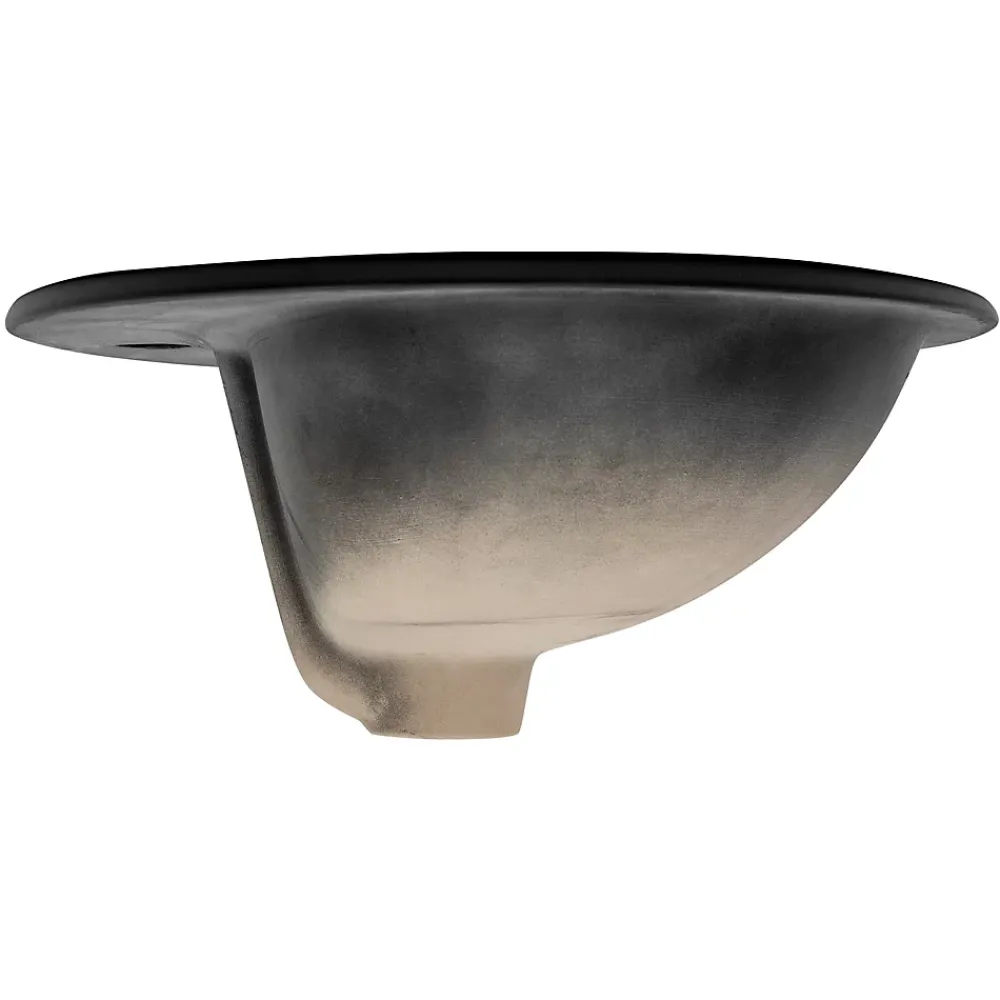 Luxebath Lavabo encastre en céramique noir moderne avec garniture de vidage