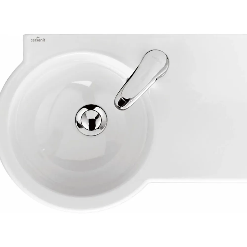 Planète Bain Lavabo gain de place 49.5 cm avec vasque décentrée à gauche - Nano