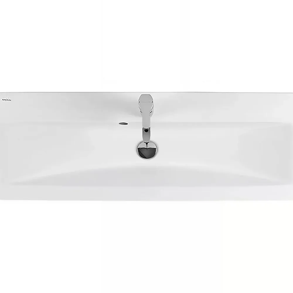 Sanindusa Lavabo mural céramique traditionnelle Look 83x46 blanc (robinet et vidage non inclus)
