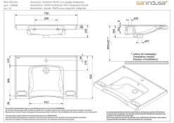 Lavabo|Sanindusa Lavabo mural PMR extra plat galbé normes handicapé porcelaine vitrifée NewWCCare 76x52 blanc avec trop plein