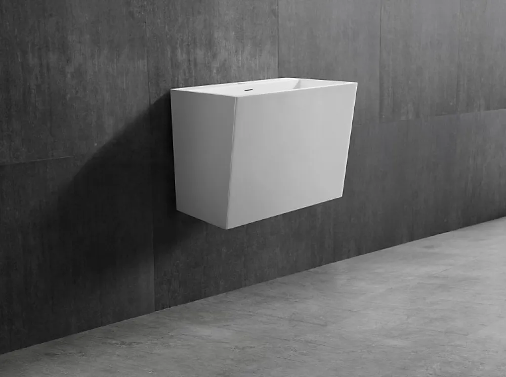 Lavabo|Bernstein Lavabo mural suspendu design 50x35x40cm en fonte minérale - TW18