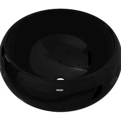 Lavabo|Vidaxl Lavabo rond en céramique noir - - 40 x 15 cm - Design moderne et tendance