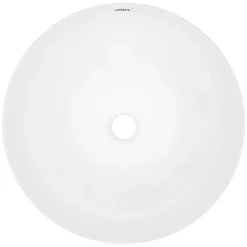 Lavabo|ECD Germany Lavabo salle de bain céramique blanc avec garniture de vidange 400x400x135 mm