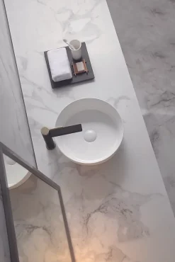 Poalgi Lavabo semi-encastré CILIN SE céramique 36x12x36 cm blanc