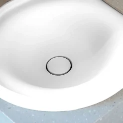 Poalgi Lavabo semi-encastré résine Wraitom 64x14,5x42 cm blanc série DAL