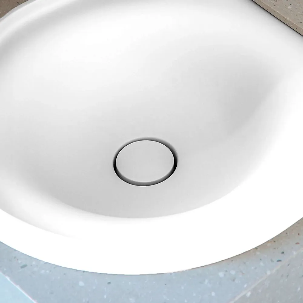 Poalgi Lavabo semi-encastré résine Wraitom 64x14,5x42 cm blanc série DAL
