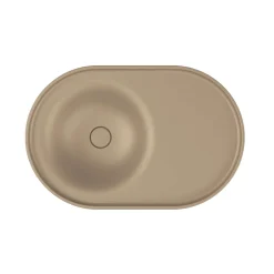Poalgi Lavabo semi-encastré résine Wraitom 64x14,5x42 cm beige albero série DAL