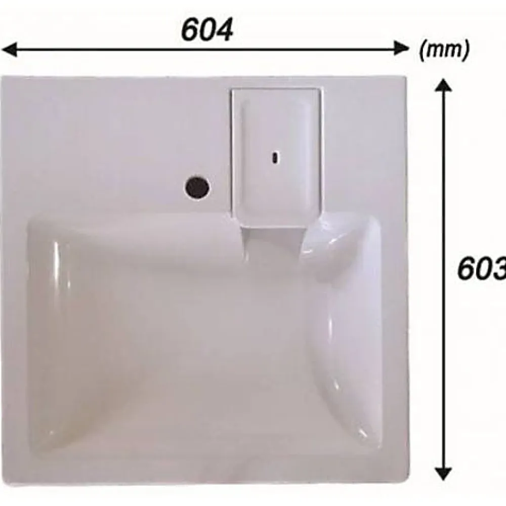 Plusdeplace Lavabo spécial Machine À Laver Gpm2 - Siphon déporté dans le coin - 47cm de profondeur libéré sous la vasque - Pour machine à lave