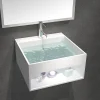 Rue Du Bain Lavabo Suspendu Carré - Solid Surface Blanc Mat - 50x50 cm - AllDay