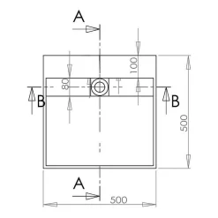 Rue Du Bain Lavabo Suspendu Carré - Solid Surface Blanc Mat - 50x50 cm - AllDay