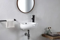 Lavabo|Poalgi Lavabo suspendu OVAL-W céramique 43x12x28 cm blanc