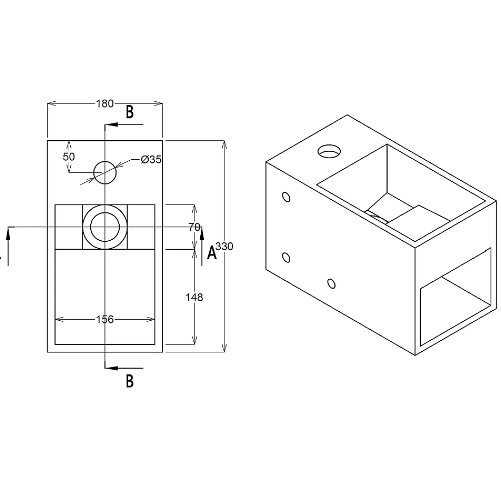 Lavabo|Bernstein Lavabo suspendu 33x18x20,5cm avec espace de rangement en résine de synthèse - blanc mat - PB2046