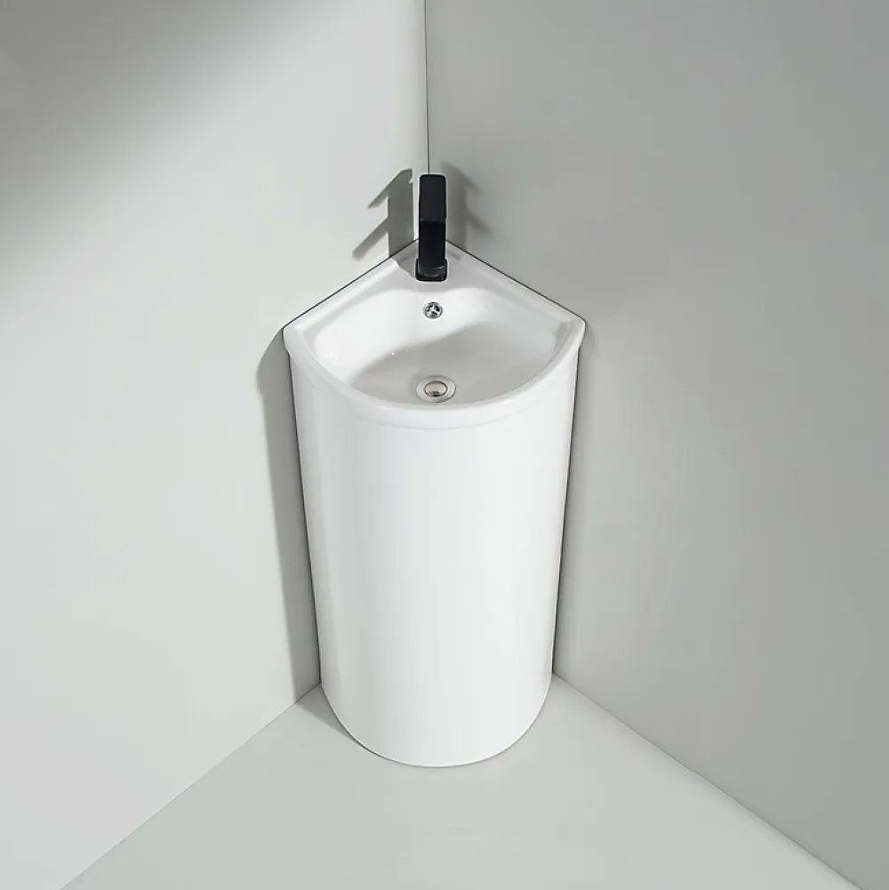 Rue Du Bain Lavabo Totem Angle 45x85 cm - Céramique - Laos